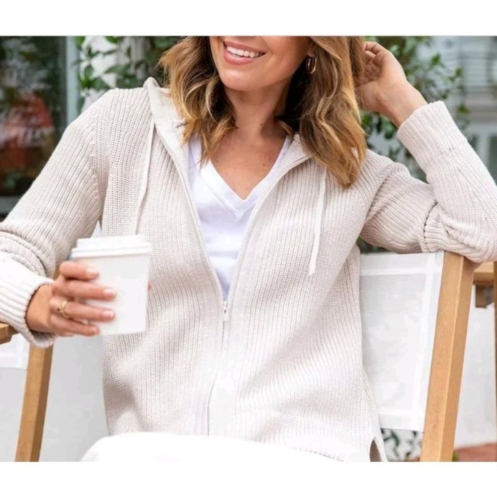 Pura Cotton Fisherman Hoodie Oatmeal Quiet Luxury‎ Minimalist Cottagecore L